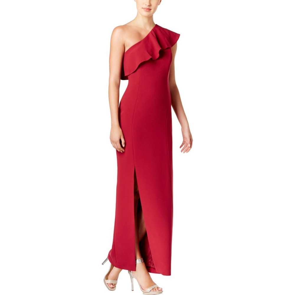 Calvin Klein One Shoulder Overlay Sheath Dress